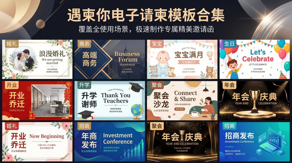 发布会请柬制作太费时间？在线编辑5分钟搞定，新手也能上手